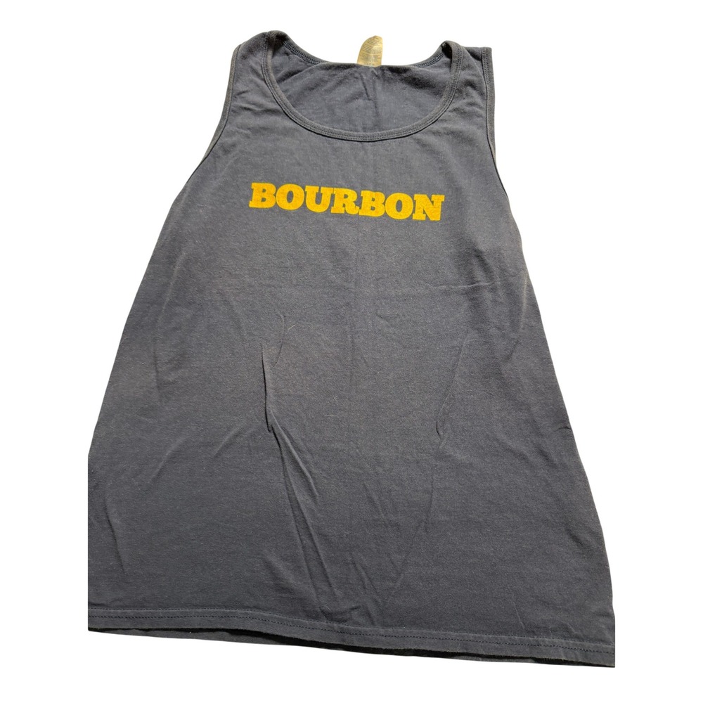 Bourbon Graphic Port & Company Tank Top Mens Medium Navy Blue‎  Core Cotton